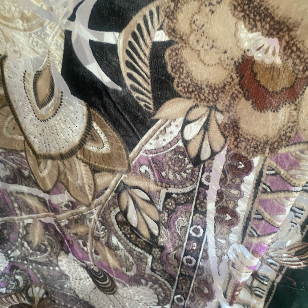 Chicos Burn-out‎ Velvet Kimono O/S Abstract Floral Colorful Boho Art To Wear - Picture 11 of 12